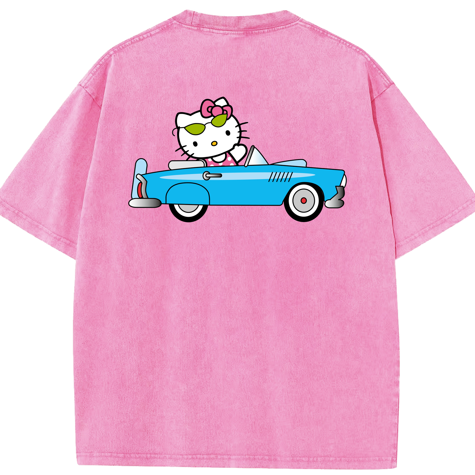 （画像用） Hello Kitty ハローキティ 綿100% ヴィンテージ風 半袖Tシャツ（背面プリント）